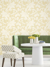 Solange Butter by Antonina Vella Traditional Botanical Woodland Floral Non Woven Unpasted Wallpaper from the Layered Luxe Collection - LL3215