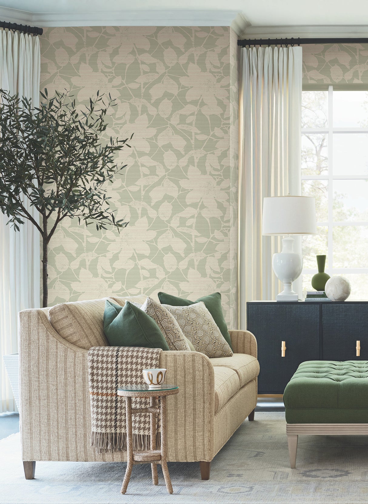 Solange Sage Botanical Wallpaper by Antonina Vella - LL3216