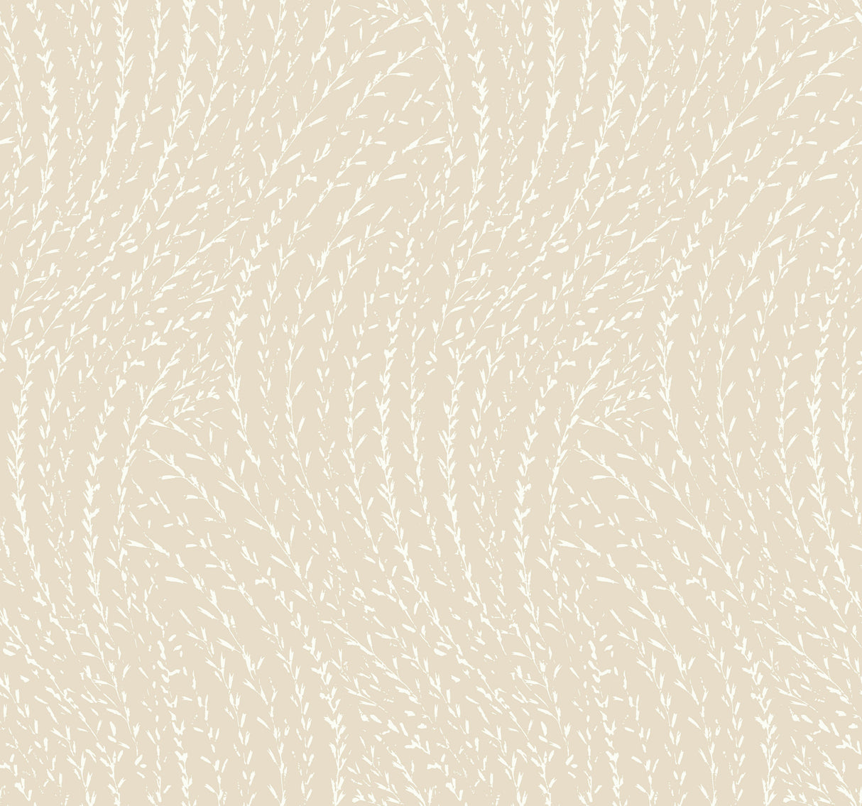 Willow Song Wheat Botanical Wallpaper by Antonina Vella - LL3219 showing white willow branch and leaf motifs on a warm golden brown background