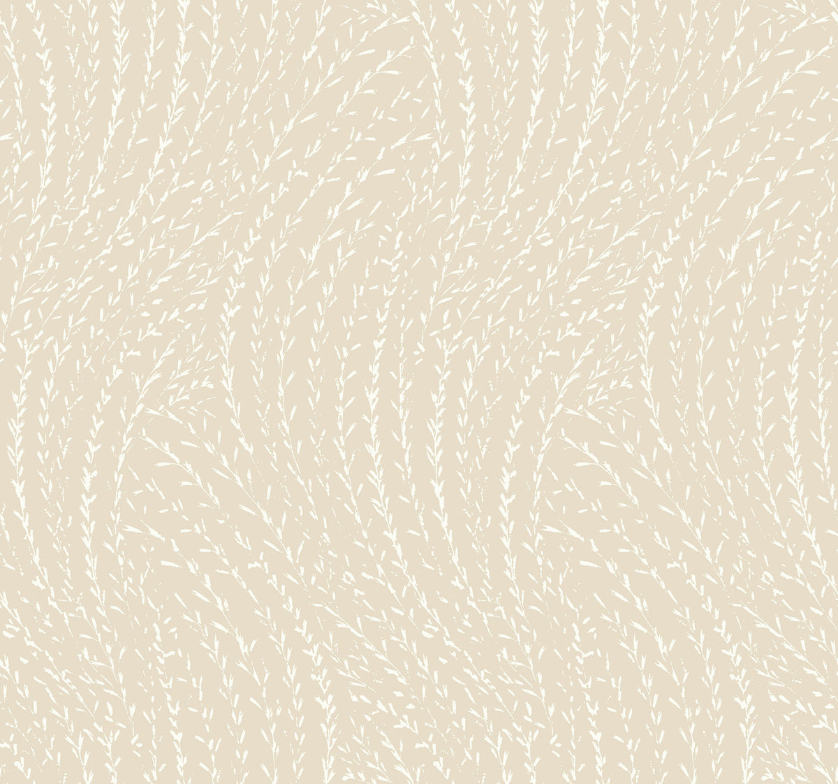 Willow Song Wheat Botanical Wallpaper by Antonina Vella - LL3219 showing white willow branch and leaf motifs on a warm golden brown background