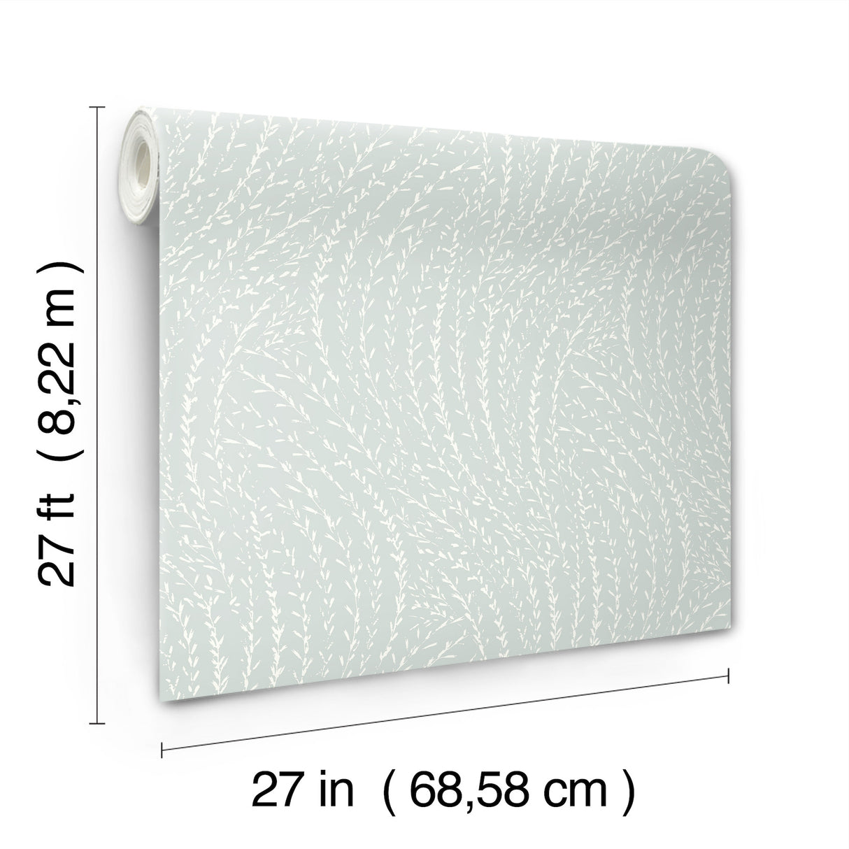 Willow Song Light Blue by Antonina Vella Traditional Botanical Non Woven Unpasted Sidewall Wallpaper from Layered Luxe - LL3220