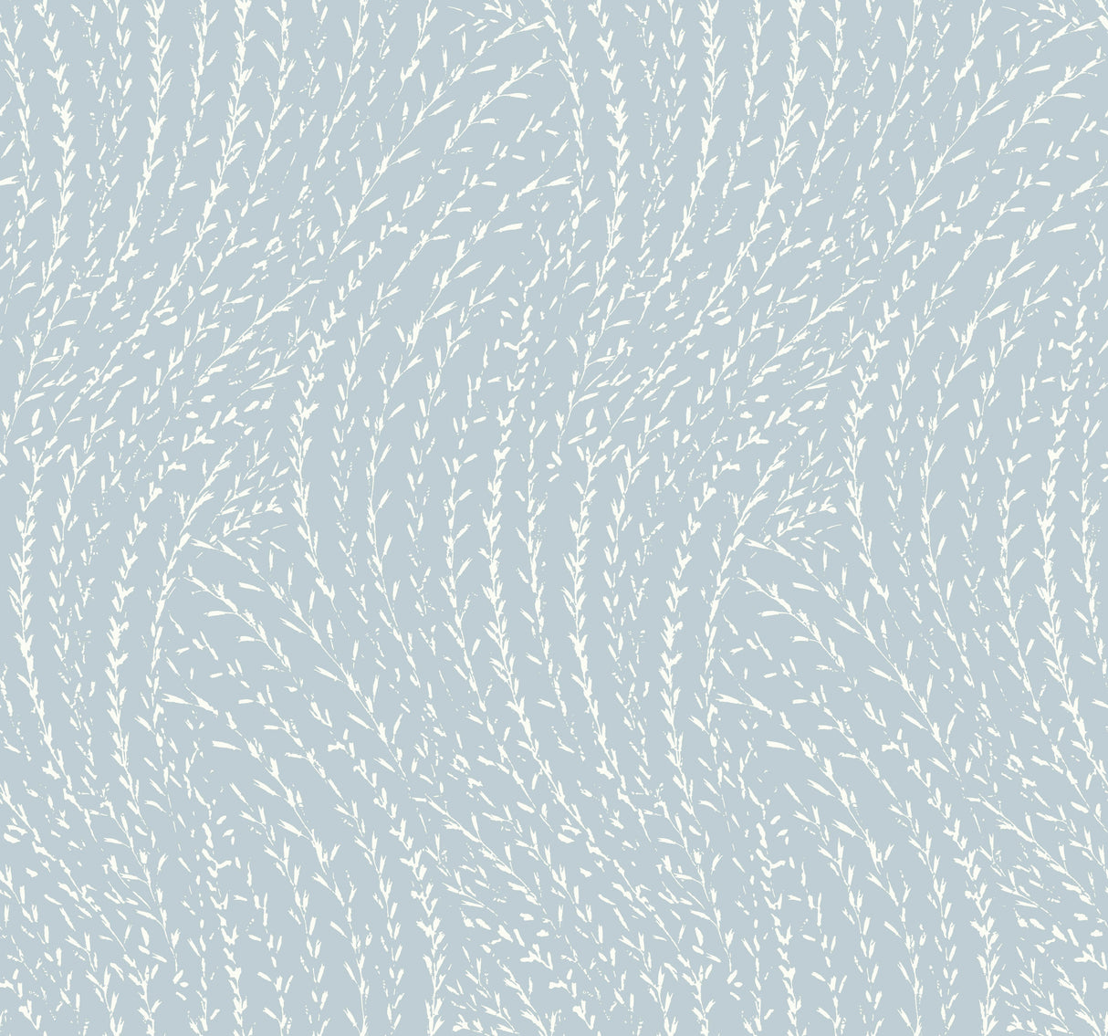 Willow Song Sky Blue Botanical Wallpaper by Antonina Vella - LL3223, featuring white willow branches on a soft sky blue non woven background