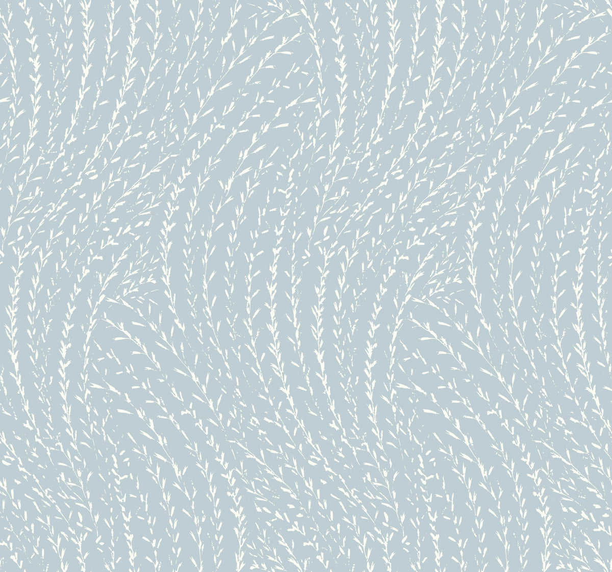 Willow Song Sky Blue Botanical Wallpaper by Antonina Vella - LL3223, featuring white willow branches on a soft sky blue non woven background