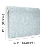 Willow Song Sky Blue by Antonina Vella Botanical Non Woven Unpasted Wallpaper from the Layered Luxe Collection - LL3223