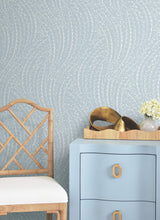 Willow Song Sky Blue by Antonina Vella Botanical Non Woven Unpasted Wallpaper from the Layered Luxe Collection - LL3223
