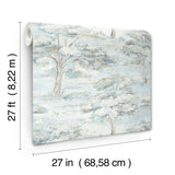 Moreno Blue Woodland Wallpaper by Antonina Vella Layered Luxe Traditional Botanical Scenic Unpasted Non Woven 27in x 27ft - LL3226