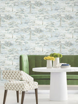 Moreno Blue Woodland Wallpaper by Antonina Vella Layered Luxe Traditional Botanical Scenic Unpasted Non Woven 27in x 27ft - LL3226