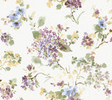 Veiled Garden Plum Floral Wallpaper by Antonina Vella - LL3232