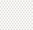 Serene Villa Stone Floral Stamp Wallpaper by Antonina Vella in Stone, featuring dainty botanical tulip motifs stamped in grey and taupe on a white linen-textured non woven ground