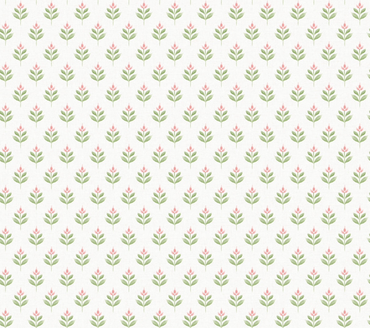 Serene Villa Pink Floral Stamp Wallpaper by Antonina Vella - LL3236