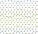 Serene Villa Moss Floral Stamp Wallpaper by Antonina Vella - LL3237