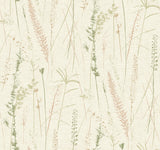 Meadow Splendor Salmon Botanical Wallpaper by Antonina Vella - LL3238