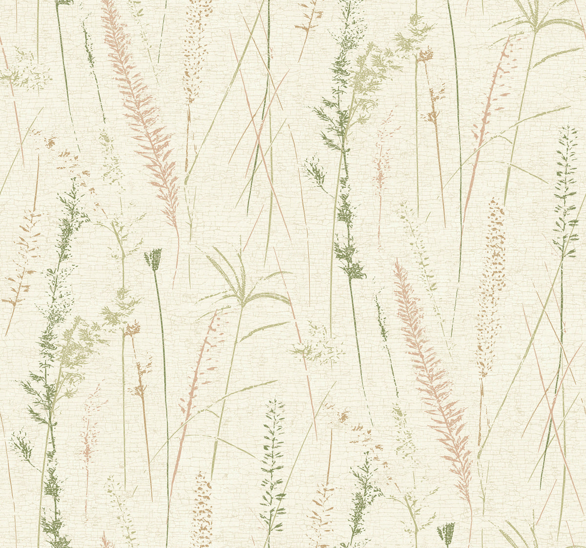 Meadow Splendor Salmon Botanical Wallpaper by Antonina Vella - LL3238