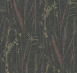 Meadow Splendor Black Botanical Prairie Grass Wallpaper by Antonina Vella - LL3241