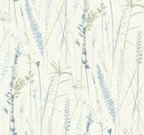 Meadow Splendor Blue Botanical Wallpaper by Antonina Vella - LL3242