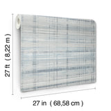 Vanishing Point Blue Striated Wallpaper by Antonina Vella, Abstract Texture, Raised Ink, Non Woven Unpasted, 27 in Wide x 27 ft Long - LL3245