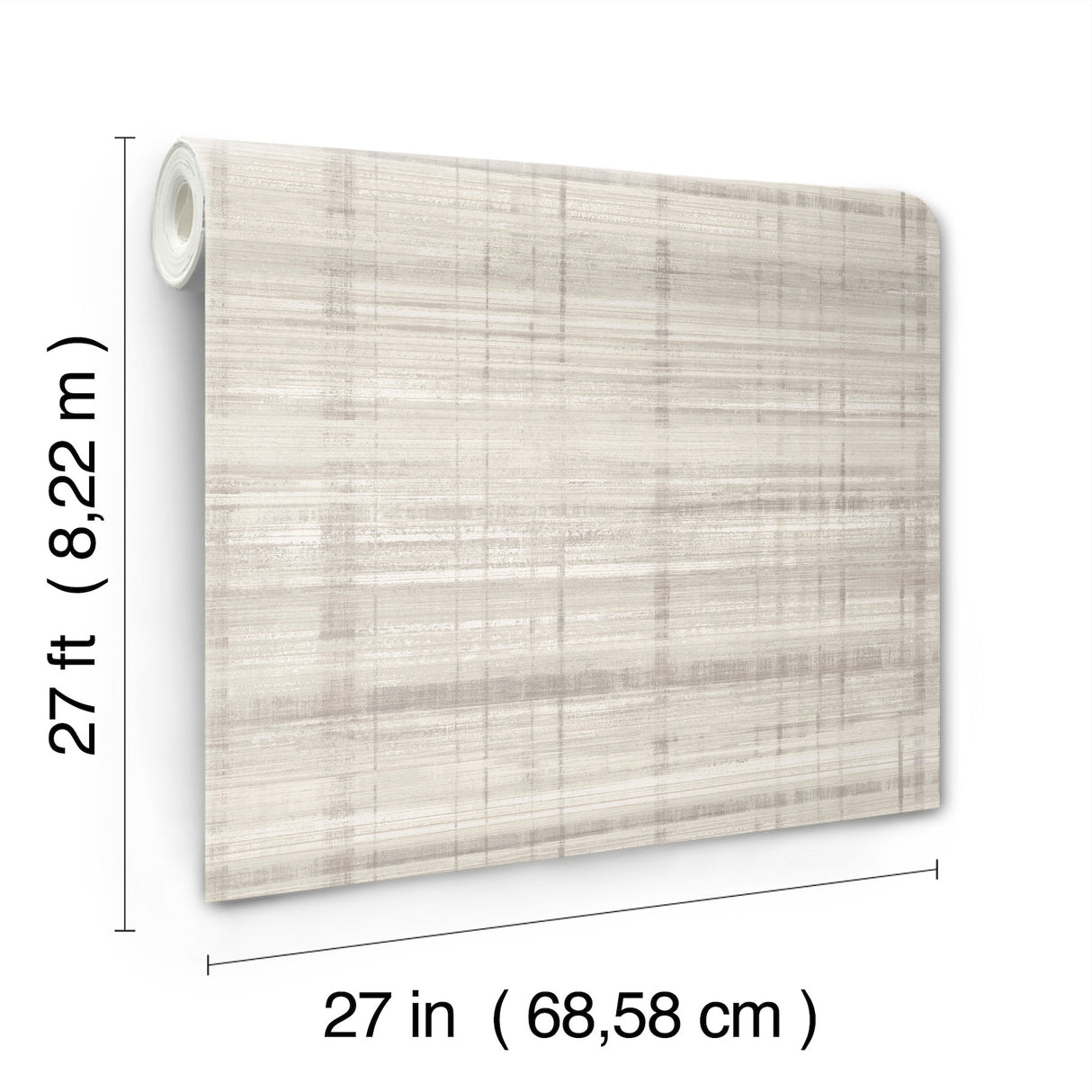 Vanishing Point Grey Striated Wallpaper by Antonina Vella Layered Luxe Non Woven Unpasted Sidewall - LL3246