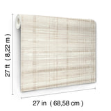 Antonina Vella Vanishing Point Neutral Striated Raised Ink Textured Wallpaper in Beige Taupe and White Layered Luxe Collection - LL3247