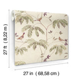 Cillian Plum by Antonina Vella Botanical Bird Trail Traditional Non-Woven Unpasted Wallpaper from the Layered Luxe Collection - LL3248