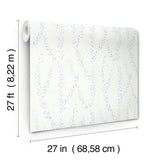 Alpenrose Sky Blue Vine by Antonina Vella Botanical Traditional Unpasted Non Woven Wallpaper - Antonina Vella LL3253