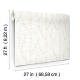 Alpenrose Beige Botanical Climbing Vine Wallpaper by Antonina Vella - Layered Luxe Traditional Non Woven Unpasted Washable Sidewall Roll - LL3254