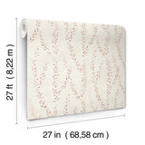 Alpenrose Maroon Botanical Climbing Vine Non Woven Unpasted Wallpaper by Antonina Vella Layered Luxe Collection - LL3255
