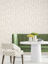 Alpenrose Maroon Botanical Climbing Vine Non Woven Unpasted Wallpaper by Antonina Vella Layered Luxe Collection - LL3255