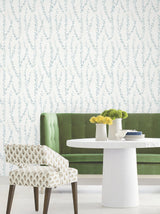 Alpenrose Sapphire by Antonina Vella Delicate Botanical Climbing Vine Non Woven Unpasted Traditional Wallpaper Roll 27in Wide x 27ft Long - LL3256