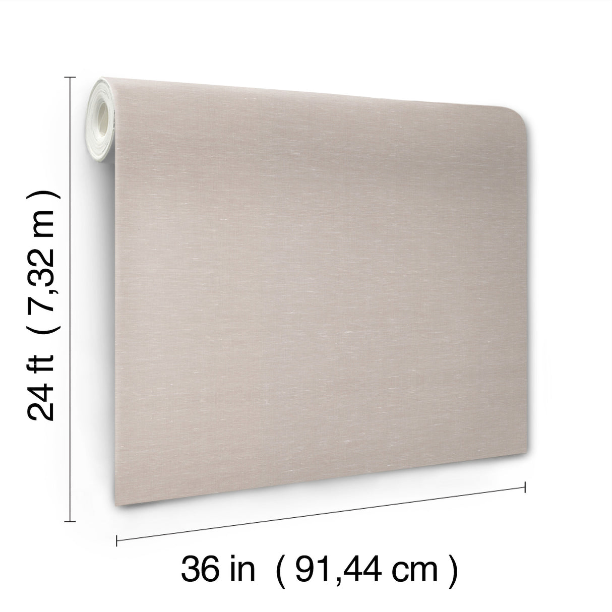 Hempfield Weave Beige by Antonina Vella Traditional Loomed Cotton and Hemp on Non Woven Unpasted Wallpaper Roll 36in x 24ft - LL4349