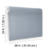 Hempfield Weave Blue by Antonina Vella Loomed Unpasted Cotton and Hemp on Non Woven Wallpaper Roll, 36-in x 24-ft, Layered Luxe - LL4351
