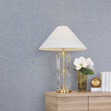 Hempfield Weave Blue by Antonina Vella Loomed Unpasted Cotton and Hemp on Non Woven Wallpaper Roll, 36-in x 24-ft, Layered Luxe - LL4351