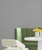Hempfield Weave Sea Green by Antonina Vella Loomed Cotton and Hemp on Non Woven Unpasted Residential Wallpaper Roll 36 in x 24 ft - LL4352