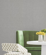 Hempfield Weave Charcoal by Antonina Vella Loomed Cotton and Hemp Non Woven Unpasted Wallpaper 36 in x 24 ft Layered Luxe - LL4353