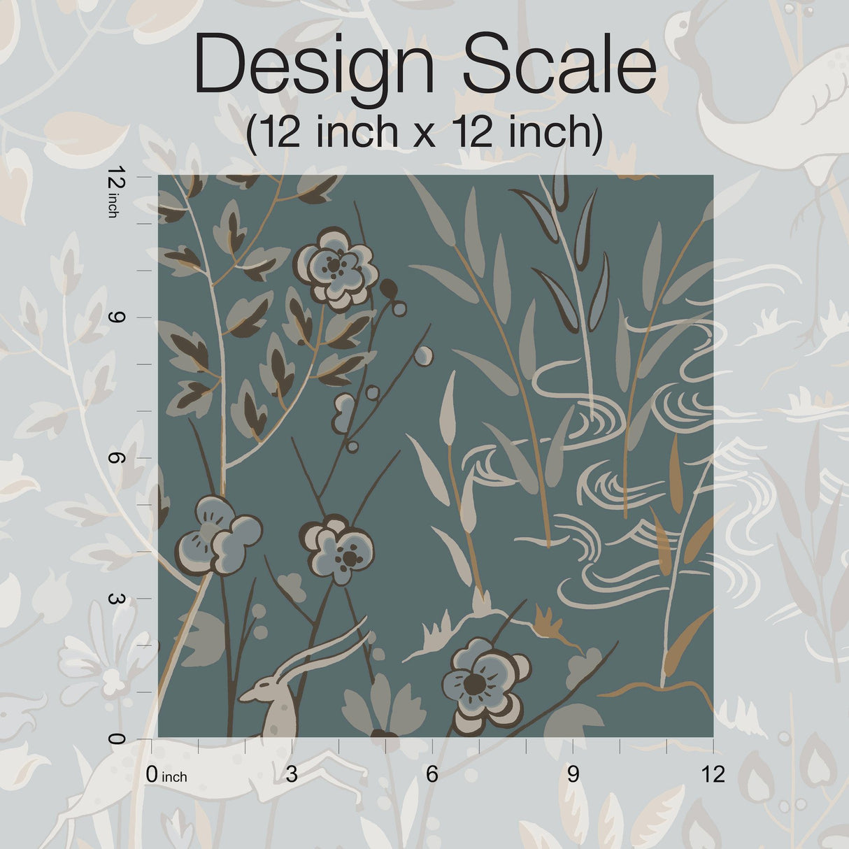 Aspen Teal & Brown Wallpaper with Whimsical Forest Animals and Foliage - York LL4786