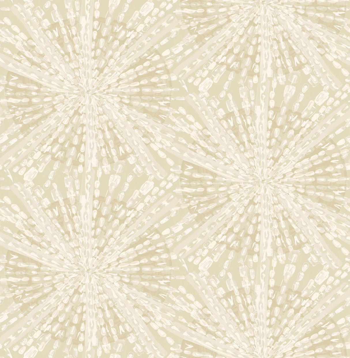 Sunburst Soft Gold Peel & Stick Wallpaper with Bohemian Geometric Pattern - NuWallpaper LLS4119