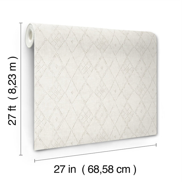 Souk Diamonds Smoke Wallpaper with Geometric Diamond Pattern - York LM5312