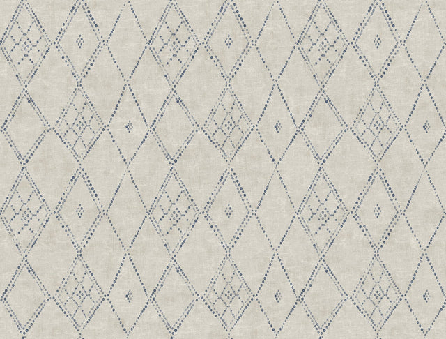 Souk Diamonds Taupe Geometric Wallpaper with Handpainted Diamond Motif - York LM5314