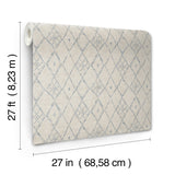 Souk Diamonds Taupe Geometric Wallpaper with Handpainted Diamond Motif - York LM5314