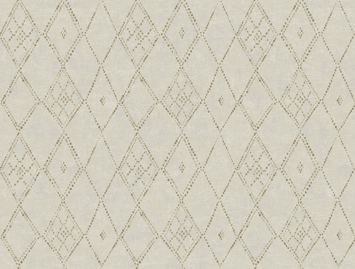 Souk Diamonds Gold Wallpaper with Geometric Tribal Diamond Pattern - Lemieux et Cie LM5315