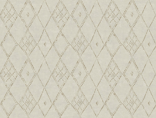 Souk Diamonds Gold Wallpaper with Geometric Tribal Diamond Pattern - Lemieux et Cie LM5315