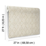 Souk Diamonds Gold Wallpaper with Geometric Tribal Diamond Pattern - Lemieux et Cie LM5315