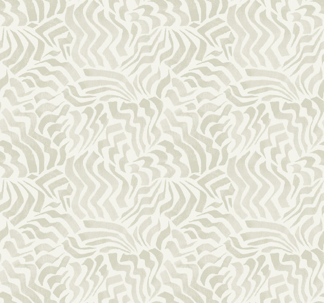 Zora Wave Light Grey Wallpaper with Abstract Wave Brushstroke Pattern - York LM5321
