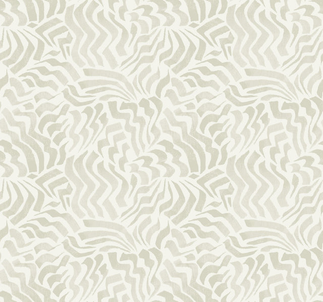 Zora Wave Light Grey Wallpaper with Abstract Wave Brushstroke Pattern - York LM5321SAM