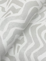 Zora Wave Light Grey Wallpaper with Abstract Wave Brushstroke Pattern - York LM5321
