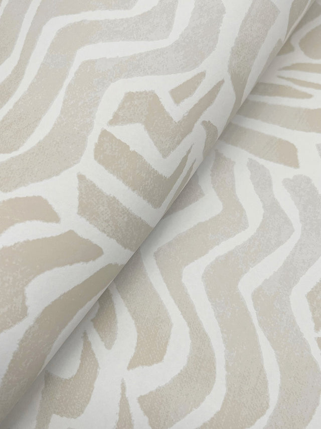 Zora Wave Taupe Wallpaper with Eclectic Weaves Pattern - York LM5322SAM