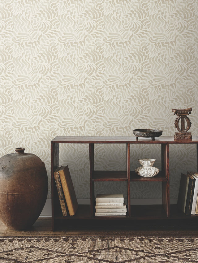 Zora Wave Taupe Wallpaper with Eclectic Weaves Pattern - York LM5322
