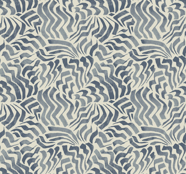 Zora Wave Denim Wallpaper with Eclectic Weaves Pattern - York LM5323