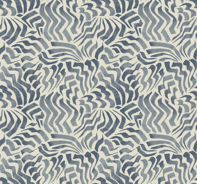 Zora Wave Denim Wallpaper with Eclectic Weaves Pattern - York LM5323SAM
