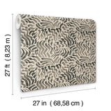 Zora Wave Charcoal Wallpaper with Eclectic Weaves Pattern - York LM5324