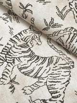 Orly Tigers White Wallpaper with Vintage Animal Motif - York LM5331